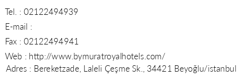 By Murat Royal telefon numaralar, faks, e-mail, posta adresi ve iletiim bilgileri